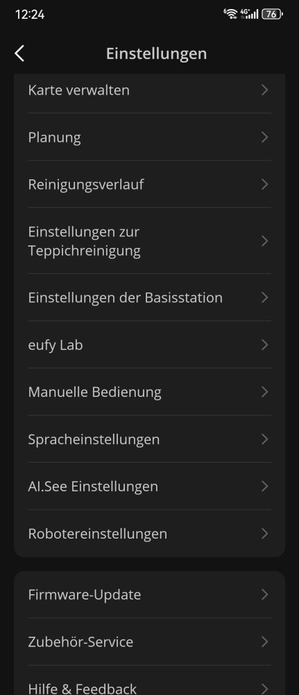 eufy Omni S1 Pro Test App Einstellungen